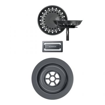 Parti vizibile Schock pt chiuveta cu kit de scurgere manual KAIN100S-N100-N100L-N100XL - Culoare gunmetal