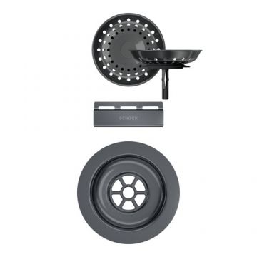Parti vizibile Schock pt chiuveta cu kit de scurgere manual SIGD100 WATD100 - Culoare gunmetal