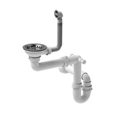 Sifon manual Quadron finisaj inox pentru chiuvete 1 cuva