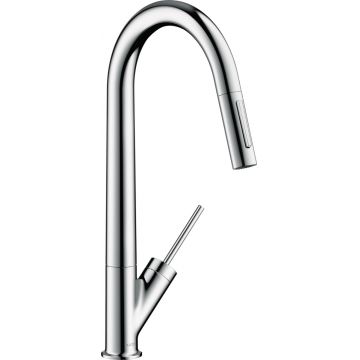 Baterie bucatarie Hansgrohe Axor Starck 270 cu dus extractibil crom