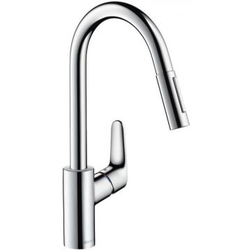 Baterie bucatarie Hansgrohe Focus 240 dus extractibil crom