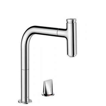 Baterie bucatarie Hansgrohe Metris M7119-H200 din doua elemente ComfortZone 200 dus extractibil crom