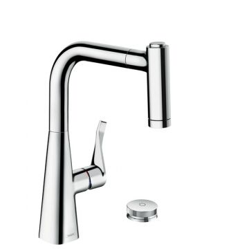 Baterie bucatarie Hansgrohe M7120-H220 din doua elemente ComfortZone 220 dus extractibil cu doua tipuri de jet crom