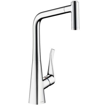 Baterie bucatarie Hansgrohe Metris 320 dus extractibil