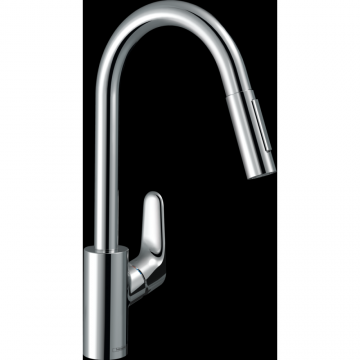 Baterie chiuveta bucatarie cu dus extractibil crom Hansgrohe Focus M41 31815000