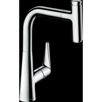 Baterie chiuveta bucatarie cu dus extractibil crom Hansgrohe Talis Select M51 72822000