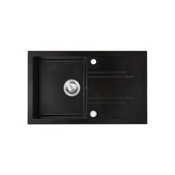 Chiuveta bucatarie compozit negru mat cu picurator Ferro, Mezzo