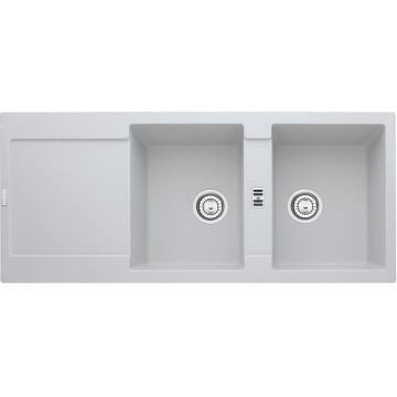 Chiuveta bucatarie fragranite Franke Maris MRG 621 reversibila 1160x500mm tehnologie Sanitized Bianco