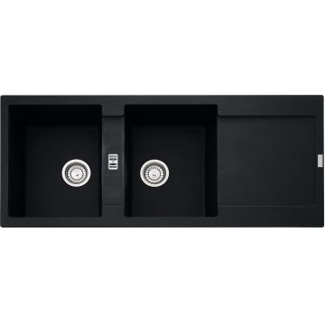 Chiuveta bucatarie fragranite Franke Maris MRG 621 reversibila 1160x500mm tehnologie Sanitized Nero