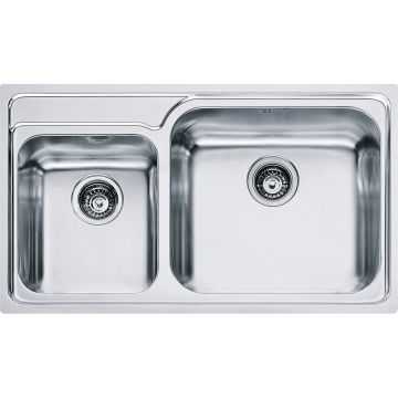 Chiuveta bucatarie Franke Galassia GAX 620 slim cu 2 cuve 860x500mm inox