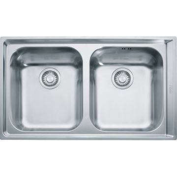 Chiuveta bucatarie Franke Neptune NEX 620 cu 2 cuve 860x510mm inox lucios