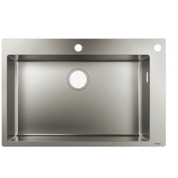 Chiuveta bucatarie Hansgrohe S712-F660 cu 1 cuva 760x500mm orificiu buton control inox