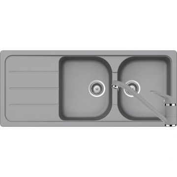 Set chiuveta bucatarie Schock Formhaus D-200 si baterie bucatarie Schock Cosmo Cristalite Croma 116 x 50 cm