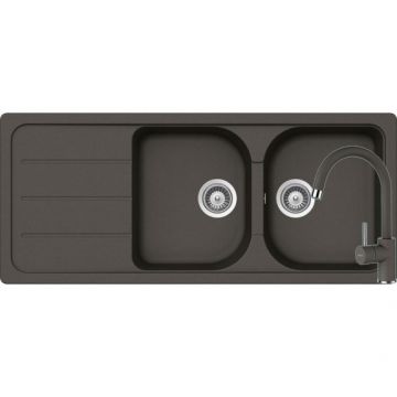 Set chiuveta bucatarie Schock Formhaus D-200 si baterie bucatarie Schock Plutos Cristalite Asphalt 116 x 50 cm