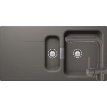 Set chiuveta bucatarie Schock Wembley D-150 si baterie bucatarie Schock Laios Cristadur Silverstone100 x 51 cm