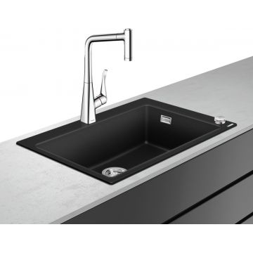 Set Hansgrohe C51-F660-02 Sink combi 660 Select Chiuveta SilicaTec 51x77x19cm graphite black + Baterie din doua elemente cu dus extractibil ComfortZone 320