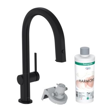 Baterie bucatarie cu filtru de apa Hansgrohe Aqittura M91 FilterSystem 210 negru