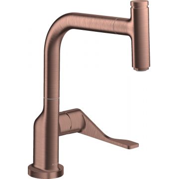 Baterie bucatarie Hansgrohe Axor Citterio Select dus extractibil red gold periat