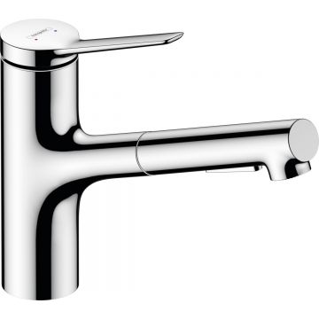 Baterie bucatarie Hansgrohe Zesis M33 150 dus extractibil cu 2 tipuri de jet crom