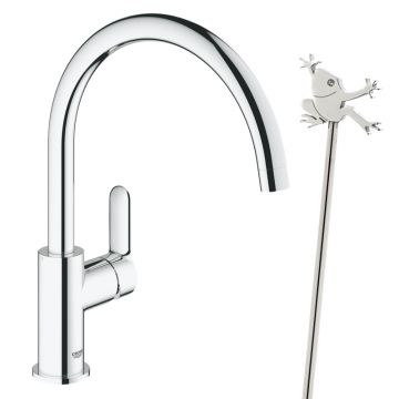 Baterie bucatarie pipa C, Grohe Bauedge+bagheta magnetizat apa Energetix(31367000,ENX 400 BAGHETA)