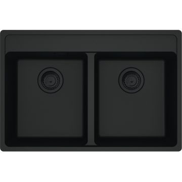 Chiuveta bucatarie Franke Maris MRG 620-35-35 TL cu doua cuve 760x510mm fragranite Matte Black