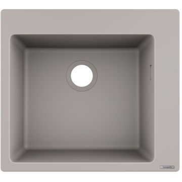 Chiuveta bucatarie Hansgrohe S510-F450 SilicaTec 450 cu 1 cuva 51x56x19cm concrete grey