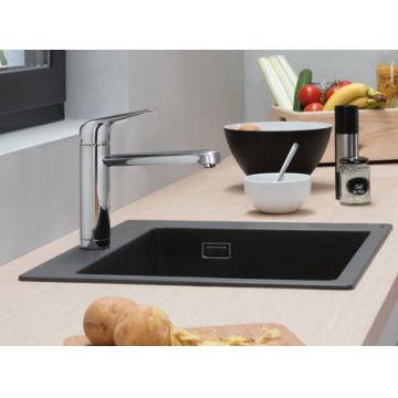 Chiuveta bucatarie Hansgrohe S510-F450 SilicaTec 450 cu 1 cuva 51x56x19cm stone grey