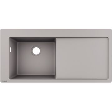 Chiuveta bucatarie Hansgrohe S514-F450 SilicaTec 450 51x105x19cm picurator dreapta concrete grey