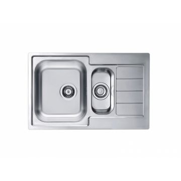 Chiuveta bucatarie inox cu doua cuve si picurator Alveus Line 70