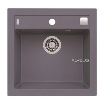 Chiuveta compozit Alveus Formic 20 Steel gri metalizat 52x51 cm