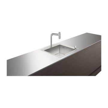 Set chiuveta bucatarie Hansgrohe cu o cuva si cu baterie ComfortZone 200 crom