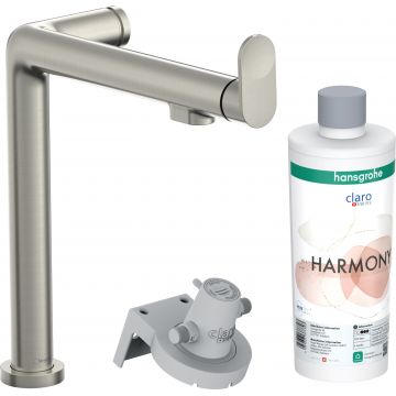 Baterie bucatarie Hansgrohe Aqittura M91 240 cu 3 cai si sistem filtrare inox optic