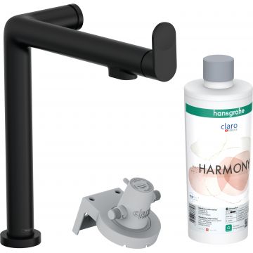 Baterie bucatarie Hansgrohe Aqittura M91 240 cu 3 cai si sistem filtrare negru mat