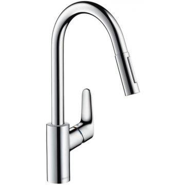 Baterie bucatarie Hansgrohe Focus 240, dus extractibil, crom - 31815000
