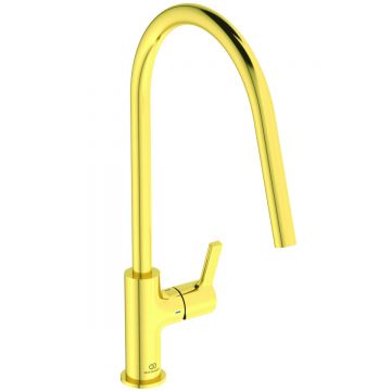 Baterie bucatarie Ideal Standard Gusto 226mm pipa tubulara R rotativa brushed gold