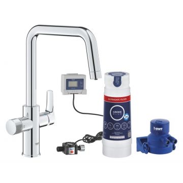 Baterie de bucatarie Grohe Blue Pure Start, filtrare apa, pipa inalta, 3000 l filtru inclus, crom - 30594000