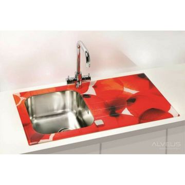 Chiuveta inox Alveus Glassix 10 finisaj personalizat 86x50 cm