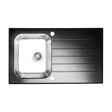 Chiuveta inox Alveus Glassix 10 inox - negru 86x50 cm