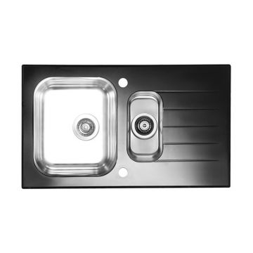 Chiuveta inox Alveus Glassix 20 inox - negru 86x50 cm