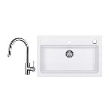 Set chiuveta bucatarie Alveus Atrox 40 artic si baterie Delos inox