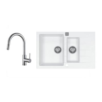 Set chiuveta bucatarie Alveus Cadit 70 artic si baterie Delos inox