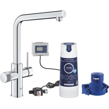 Baterie bucatarie Grohe Blue Pure Vento cu sistem filtrare S starter kit crom