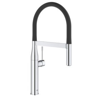 Baterie bucatarie Grohe Essence cu pipa flexibila ProfiSpray crom