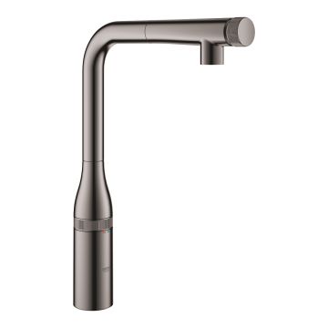 Baterie bucatarie Grohe Essence SmartControl cu dus extractibil pipa L hard graphite