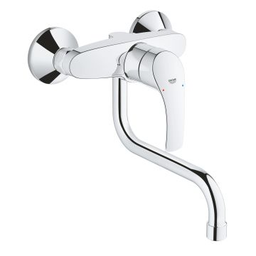 Baterie bucatarie Grohe Eurosmart de perete proiectie 217mm crom