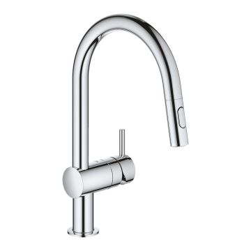 Baterie bucatarie Grohe Minta cu dus extractibil dual spray pipa C crom