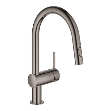 Baterie bucatarie Grohe Minta cu dus extractibil pipa C hard graphite