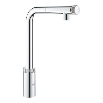 Baterie bucatarie Grohe Minta SmartControl cu dus extractibil pipa L crom
