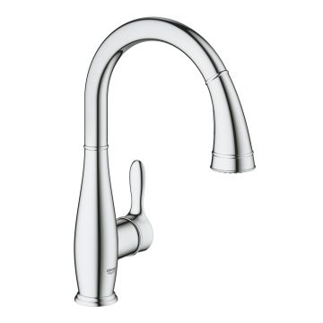 Baterie bucatarie Grohe Parkfield cu dus extractibil dual spray crom