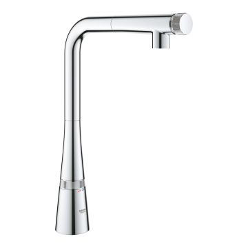 Baterie bucatarie Grohe Zedra SmartControl cu dus extractibil pipa L crom